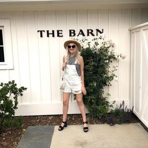 BlankNYC white denim overalls